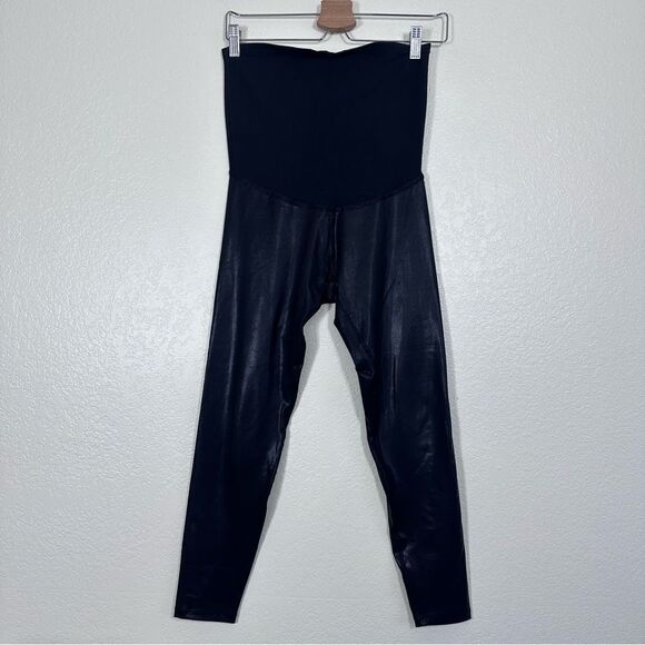 Beyond the Bump Coated Maternity Leggings in Black Size S - Picture 4 of 13